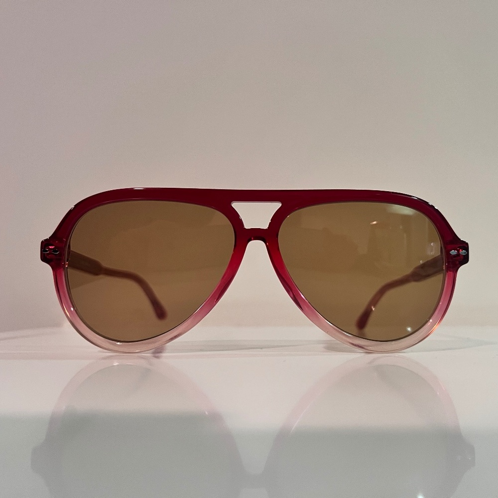 💯 AUTHENTIC ISABEL MARANT NAYA PILOT SUNGLASSES RED S YELLOW, NEW